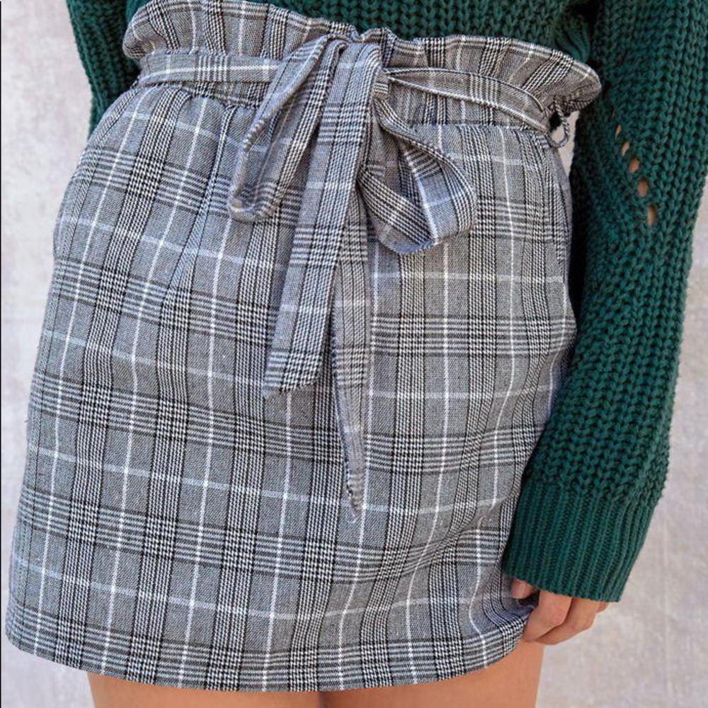 Kendall and Kylie Pac Sun Plaid Paperbag Skirt